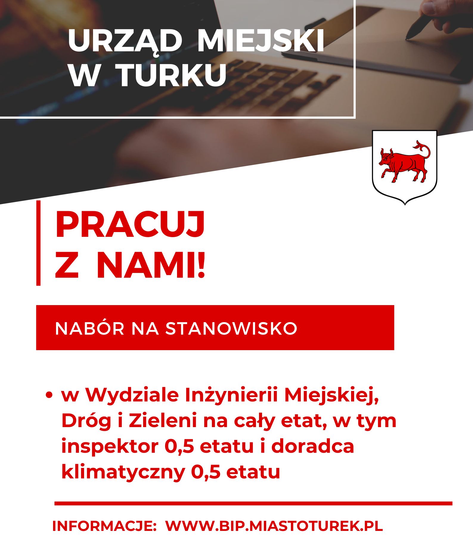 Urząd Miejski w Turku poszukuje pracownika