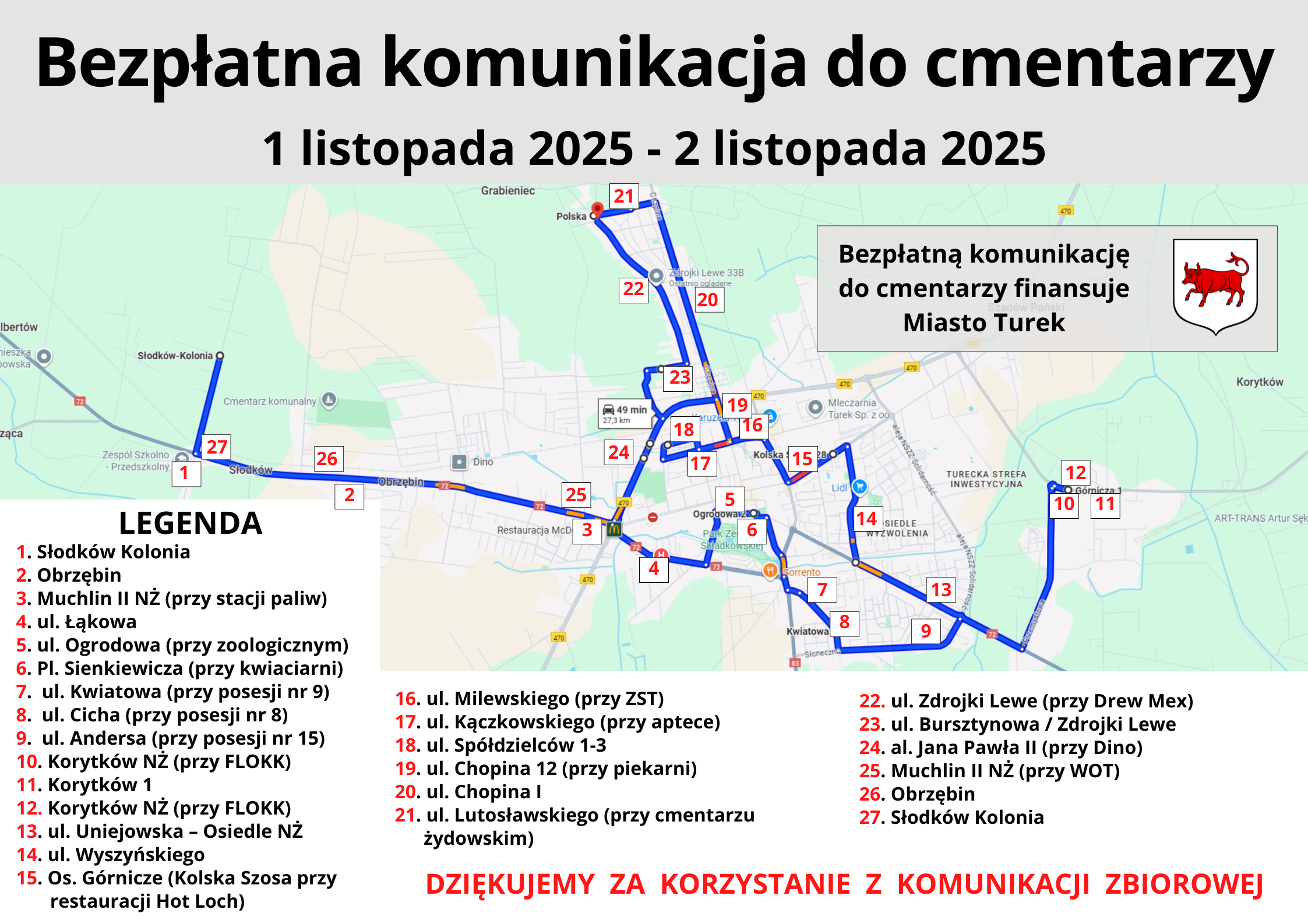 2025 Autobusy do cmentarzy