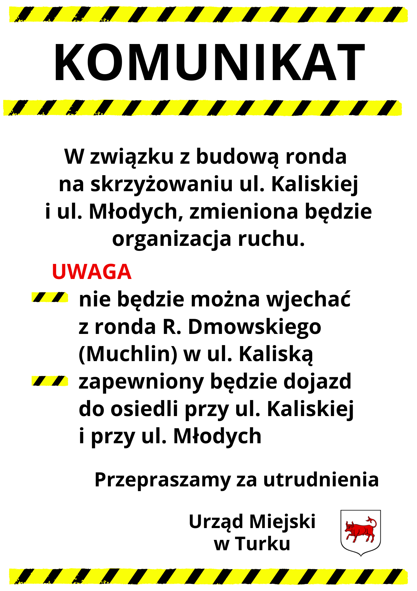 Komunikat utrudnienia