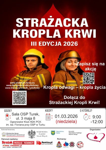 Strażacka Kropla Krwi plakat a3 hdk pck